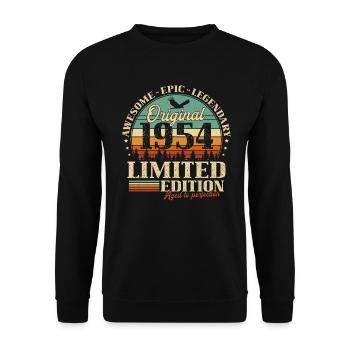Original 1954 Limited Edition Vintage anniversaire - Sweat-shirt Unisexe - noir - Devant - Alina (178cm) & Michal (187cm)