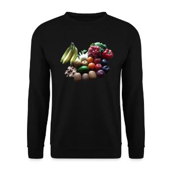 Fruits and Vegetables and Fruits Vegan Vegetarians - Unisex Sweatshirt - black - Front - Alina (178cm) & Michal (187cm)