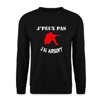 J peux pas j ai airsoft pour joueurs softgun AEG - Sweat-shirt Unisexe - noir - Devant - Alina (178cm) & Michal (187cm)