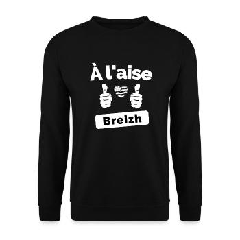 Humour Bretagne À l'aise Breizh cadeau breton - Sweat-shirt Unisexe - noir - Devant - Alina (178cm) & Michal (187cm)
