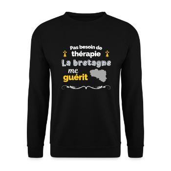 Bretagne humour pour cadeau breton - Sweat-shirt Unisexe - noir - Devant - Alina (178cm) & Michal (187cm)