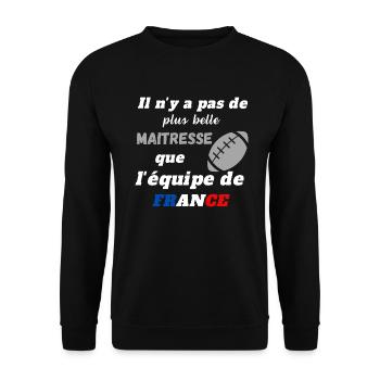 Rugby France cadeau rugby - Sweat-shirt Unisexe - noir - Devant - Alina (178cm) & Michal (187cm)