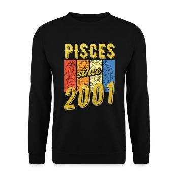 Poissons 2001 Anniversaire Zodiac Cadeau - Sweat-shirt Unisexe - noir - Devant - Alina (178cm) & Michal (187cm)