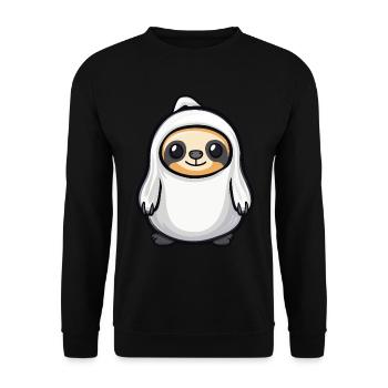paresseux Halloween bande dessinée fantôme - Sweat-shirt Unisexe - noir - Devant - Alina (178cm) & Michal (187cm)