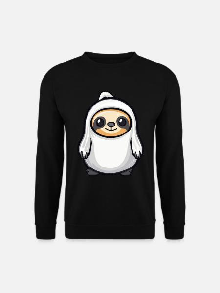 Sloth Halloween Comic Ghost - Unisex Sweatshirt - black