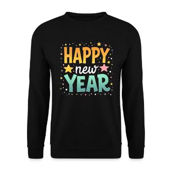 Happy New Year Halloween Design for Ladies - Unisex Sweatshirt - black - Front - Alina (178cm) & Michal (187cm)