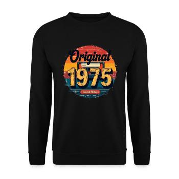 50ème Anniversaire Homme Femme 50 Ans 1975 Cadeau - Sweat-shirt Unisexe - noir - Devant - Alina (178cm) & Michal (187cm)