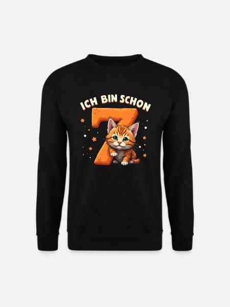7. Geburtstag - Ich bin schon 7 Jahre - Unisex Pullover - Schwarz