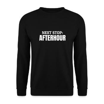 Techno | Rave | Next Stop Afterhour - Unisex Pullover - Schwarz - Vorne - Alina (178cm) & Michal (187cm)
