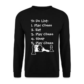 Schach, Hemd zu tun - Unisex Pullover - Schwarz - Vorne - Alina (178cm) & Michal (187cm)