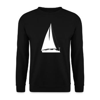 white sailboat - Unisex Sweatshirt - black - Front - Alina (178cm) & Michal (187cm)