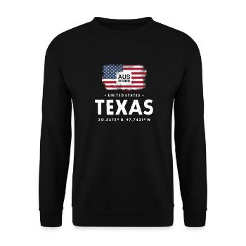 AUSTIN TEXAS AIRPORT CODE USA FLAGGE GESCHENK - Unisex Pullover - Schwarz - Vorne - Alina (178cm) & Michal (187cm)