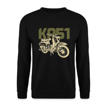 KR51 Schwalbe Vintage Retro Moped - Unisex Pullover - Schwarz - Vorne - Alina (178cm) & Michal (187cm)