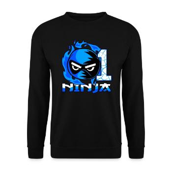 Kinder 1. Geburtstag Junge 1 Jahr alt Ninja - Unisex Pullover - Schwarz - Vorne - Alina (178cm) & Michal (187cm)