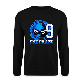 Children 9th Birthday Boy 9 years old Ninja - Unisex Sweatshirt - black - Front - Alina (178cm) & Michal (187cm)