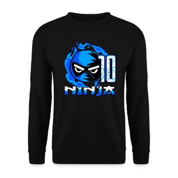 Kinder 10. Geburtstag Junge 10 Jahre alt Ninja - Unisex Pullover - Schwarz - Vorne - Alina (178cm) & Michal (187cm)