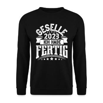 Geselle 2023 Gesellenprüfung - Unisex Pullover - Schwarz - Vorne - Alina (178cm) & Michal (187cm)