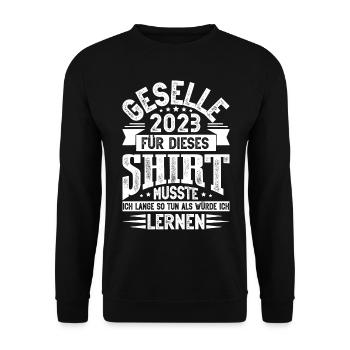 Geselle 2023 Gesellenprüfung - Unisex Pullover - Schwarz - Vorne - Alina (178cm) & Michal (187cm)