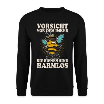 Imker Bienen Biene - Unisex Pullover - Schwarz - Vorne - Alina (178cm) & Michal (187cm)