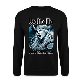Valhalla, la Vierge de bouclier, m’appelle - Sweat-shirt Unisexe - noir - Devant - Alina (178cm) & Michal (187cm)
