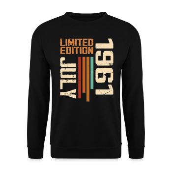 July 1961 Birthday Gift 1961 July 1961 - Unisex Sweatshirt - black - Front - Alina (178cm) & Michal (187cm)