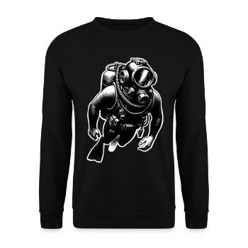 Tauchen Taucher - Unisex Pullover - Schwarz - Vorne - Alina (178cm) & Michal (187cm)