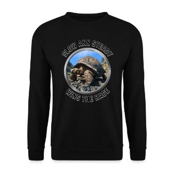 Slow and Steady - Unisex Sweatshirt - black - Front - Alina (178cm) & Michal (187cm)