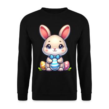 Lapin mignon lapin de Pâques - Sweat-shirt Unisexe - noir - Devant - Alina (178cm) & Michal (187cm)