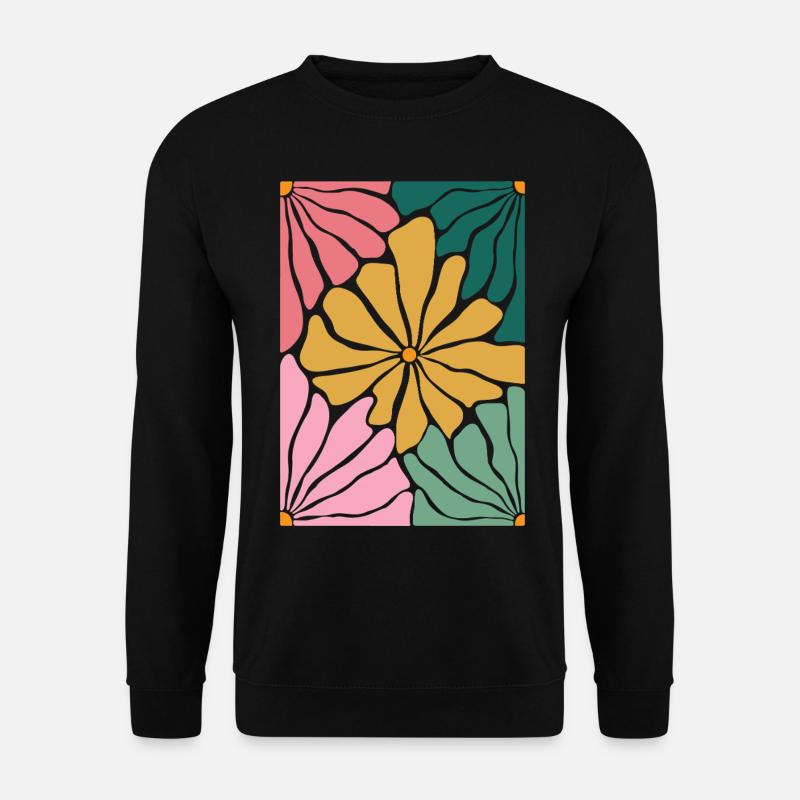 Boho Flowers - Unisex Pullover - Schwarz