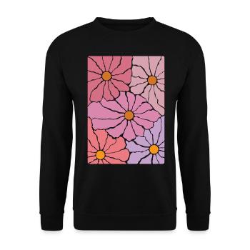 Boho Flora Flowers - Unisex Sweatshirt - black - Front - Alina (178cm) & Michal (187cm)