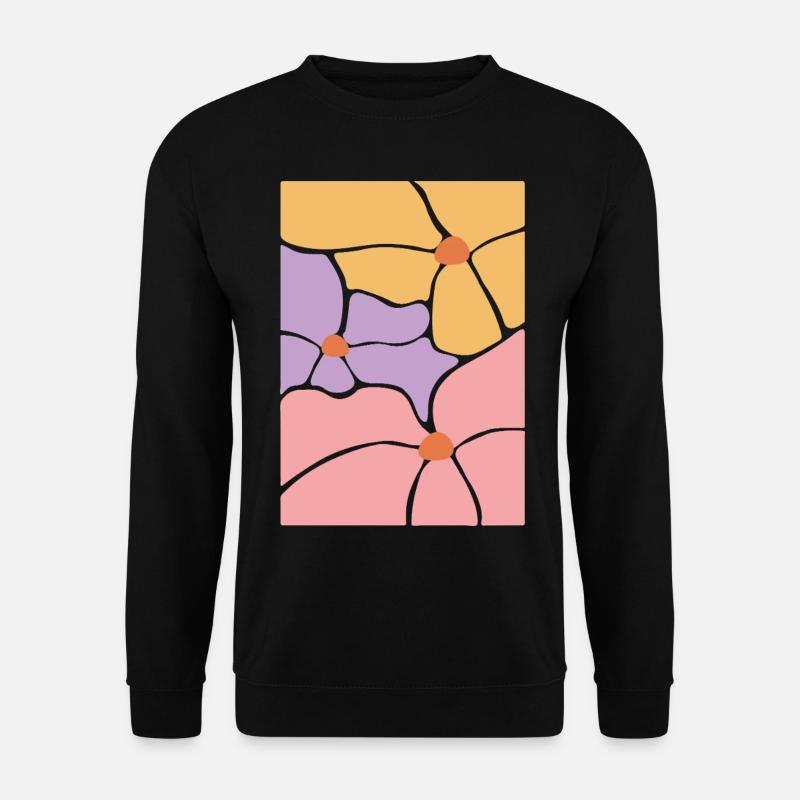 Boho Flora Blumen - Unisex Pullover - Schwarz