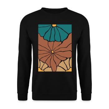 Boho Flora Flowers - Unisex Sweatshirt - black - Front - Alina (178cm) & Michal (187cm)