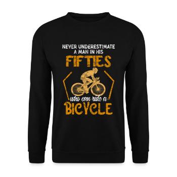 Fahrrad 50er alter Mann lustig Radsport - Unisex Pullover - Schwarz - Vorne - Alina (178cm) & Michal (187cm)