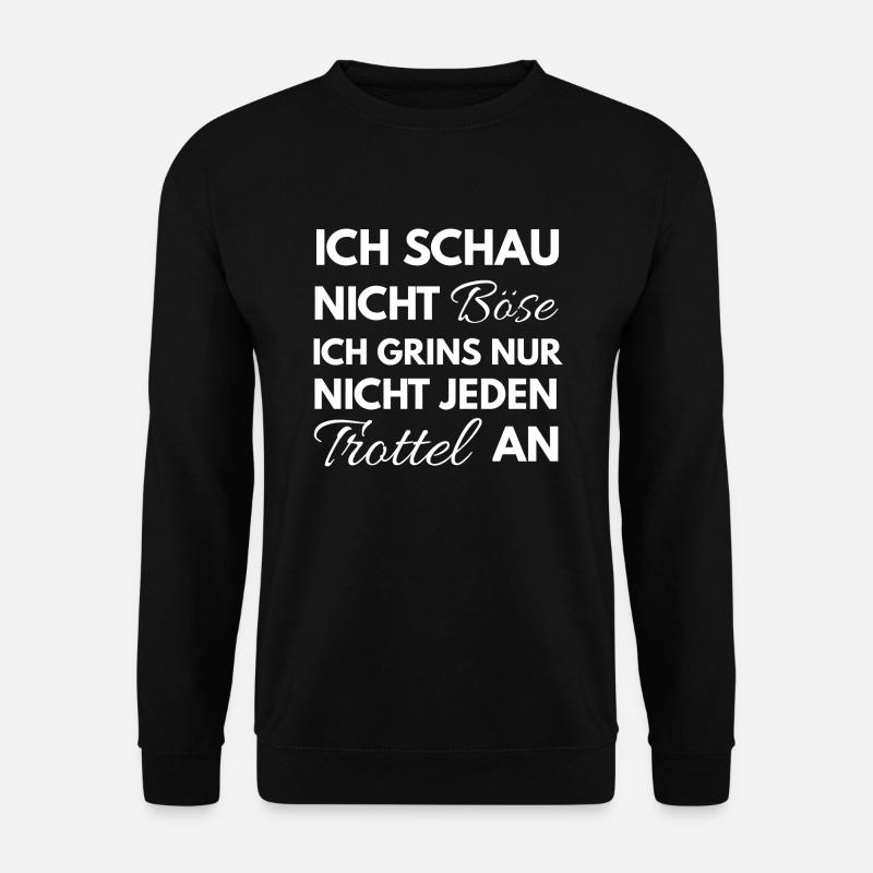 Lustige Sprüche Shirt • Ich schau nicht böse - Unisex Pullover - Schwarz