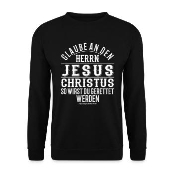 Jesus-Christ Chemise pour dames et messieurs Chrétiens - Sweat-shirt Unisexe - noir - Devant - Alina (178cm) & Michal (187cm)