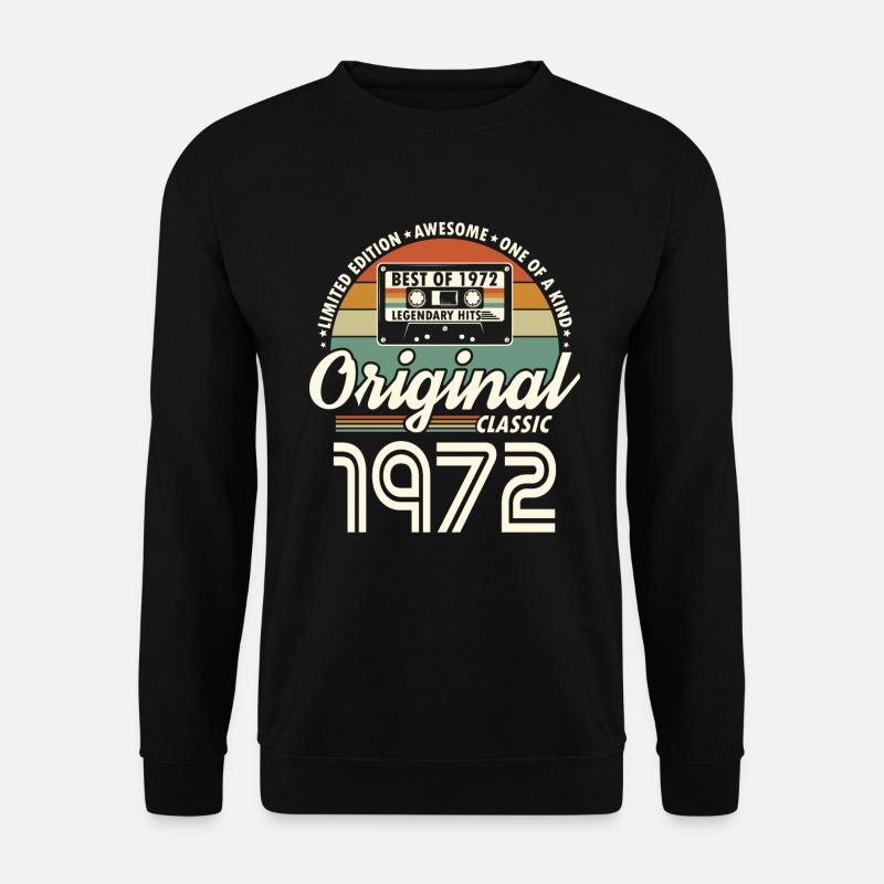 Original 1972 Jahrgang Vintage Geburtstag Retro - Unisex Pullover - Schwarz