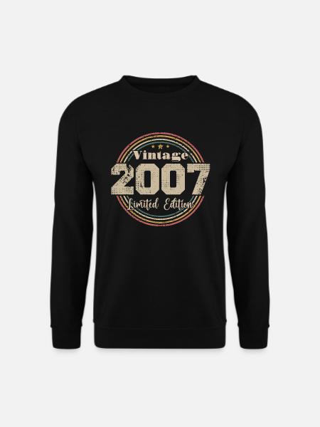 2007 Retro Vintage Geburtstag geboren in - 2007 - Unisex Pullover - Schwarz