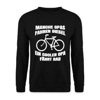 LUSTIGER SPRUCH OPA GESCHENK - Unisex Pullover - Schwarz - Vorne - Alina (178cm) & Michal (187cm)
