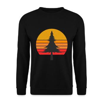 RETRO VINTAGE SAPIN FORESTIER - Sweat-shirt Unisexe - noir - Devant - Alina (178cm) & Michal (187cm)