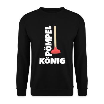 INSTALLATEUR GESCHENK PÖMPEL KÖNIG - Unisex Pullover - Schwarz - Vorne - Alina (178cm) & Michal (187cm)