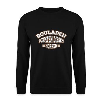 ROULADEN FORMTEN DIESEN KÖRPER - Unisex Pullover - Schwarz - Vorne - Alina (178cm) & Michal (187cm)