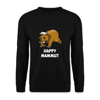 Glücklich Mammut Prähistorisch Geschenk - Unisex Pullover - Schwarz - Vorne - Alina (178cm) & Michal (187cm)