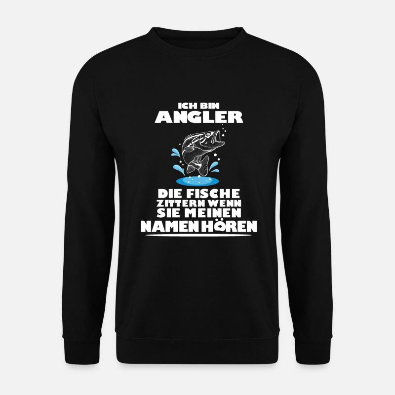 ANGLER LUSTIGER SPRUCH GESCHENK - Unisex Pullover - Schwarz