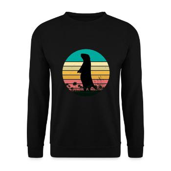 RÉTRO VINTAGE MARMOTTE - Sweat-shirt Unisexe - noir - Devant - Alina (178cm) & Michal (187cm)