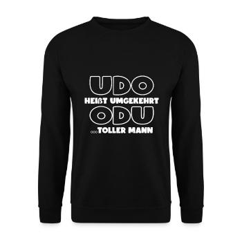 UDO HEIẞT UMGEKEHRT ODU.... - Unisex Pullover - Schwarz - Vorne - Alina (178cm) & Michal (187cm)
