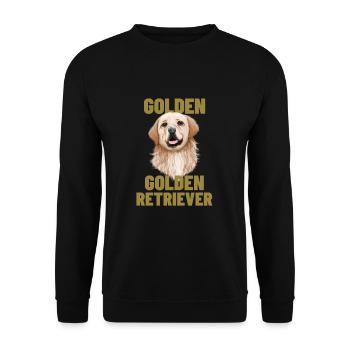 Golden Golden Retriever Dog Gift - Unisex Sweatshirt - black - Front - Alina (178cm) & Michal (187cm)