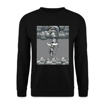 Tornado Plane Storm Weather - Unisex Sweatshirt - black - Front - Alina (178cm) & Michal (187cm)