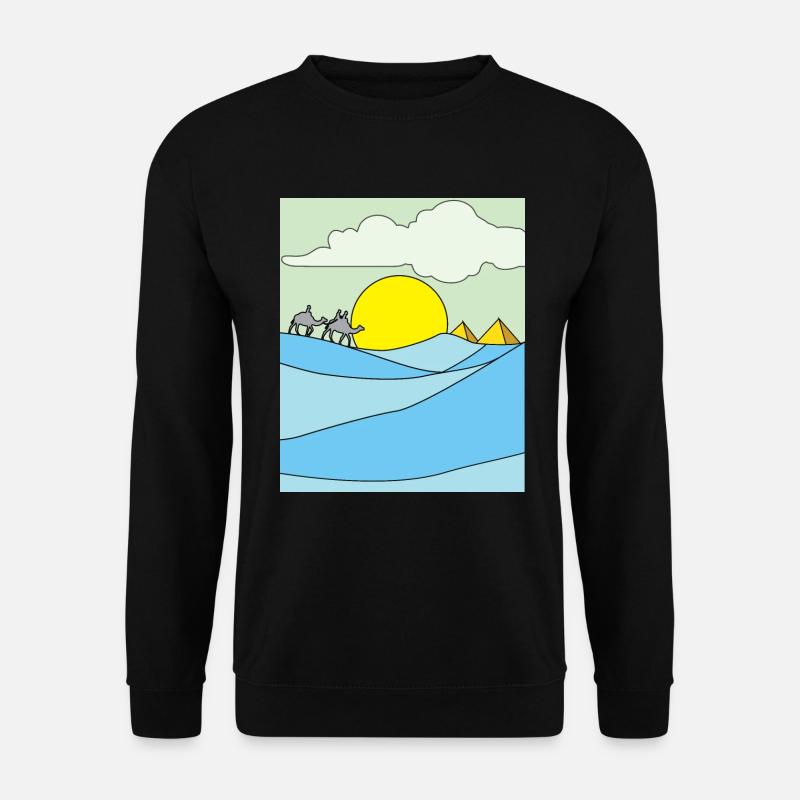 Retro pyramide du désert soleil - Sweat-shirt Unisexe - noir