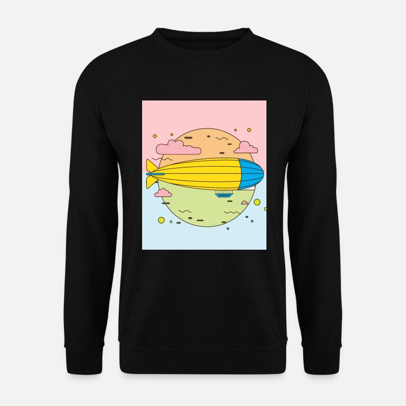 Retro Vintage Zeppelin Fliegen - Unisex Pullover - Schwarz