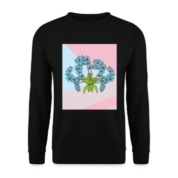 Vintage Blumen Orchideen Bunt - Unisex Pullover - Schwarz - Vorne - Alina (178cm) & Michal (187cm)